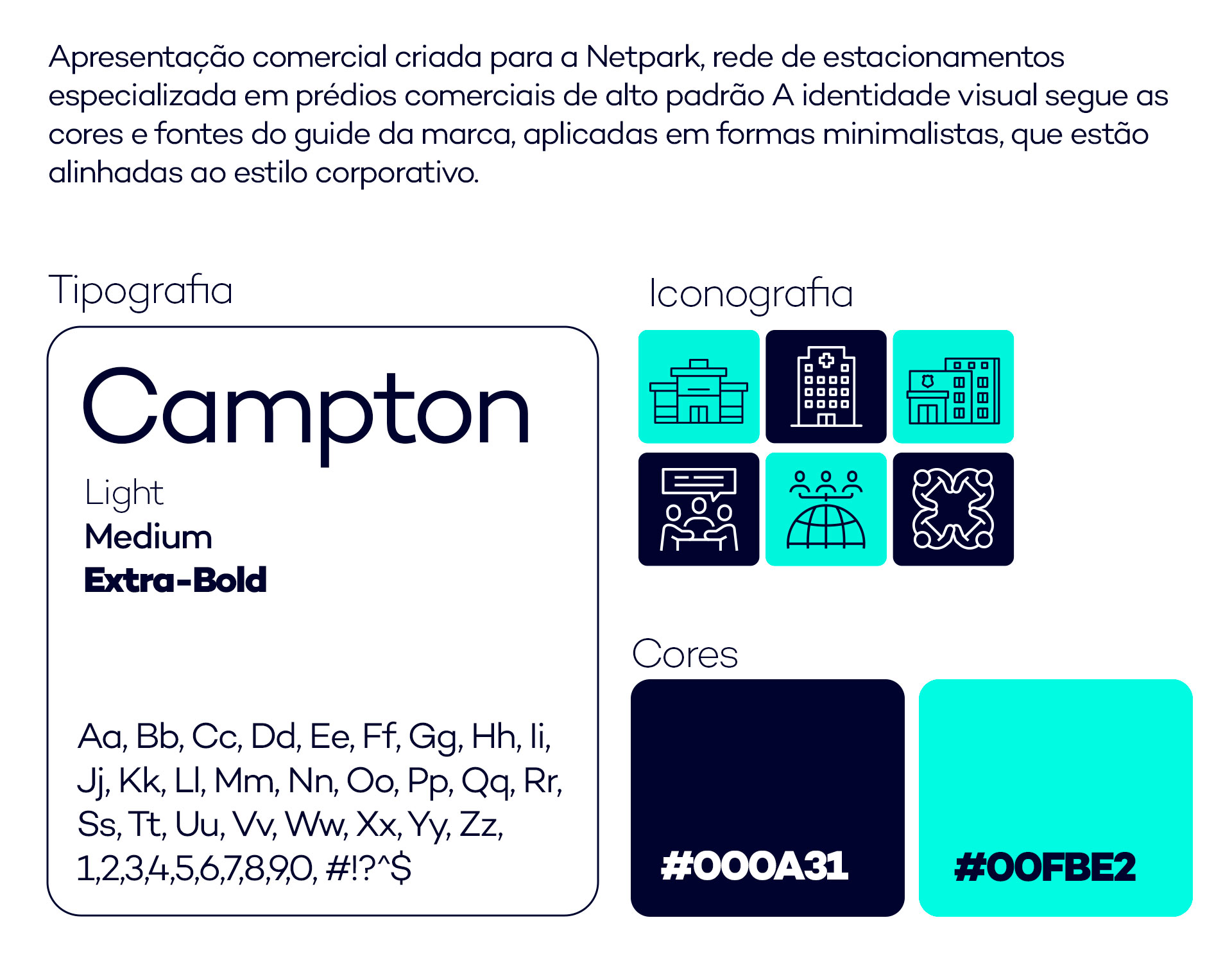 Netpark - Apresentação Comercial, identidade visual