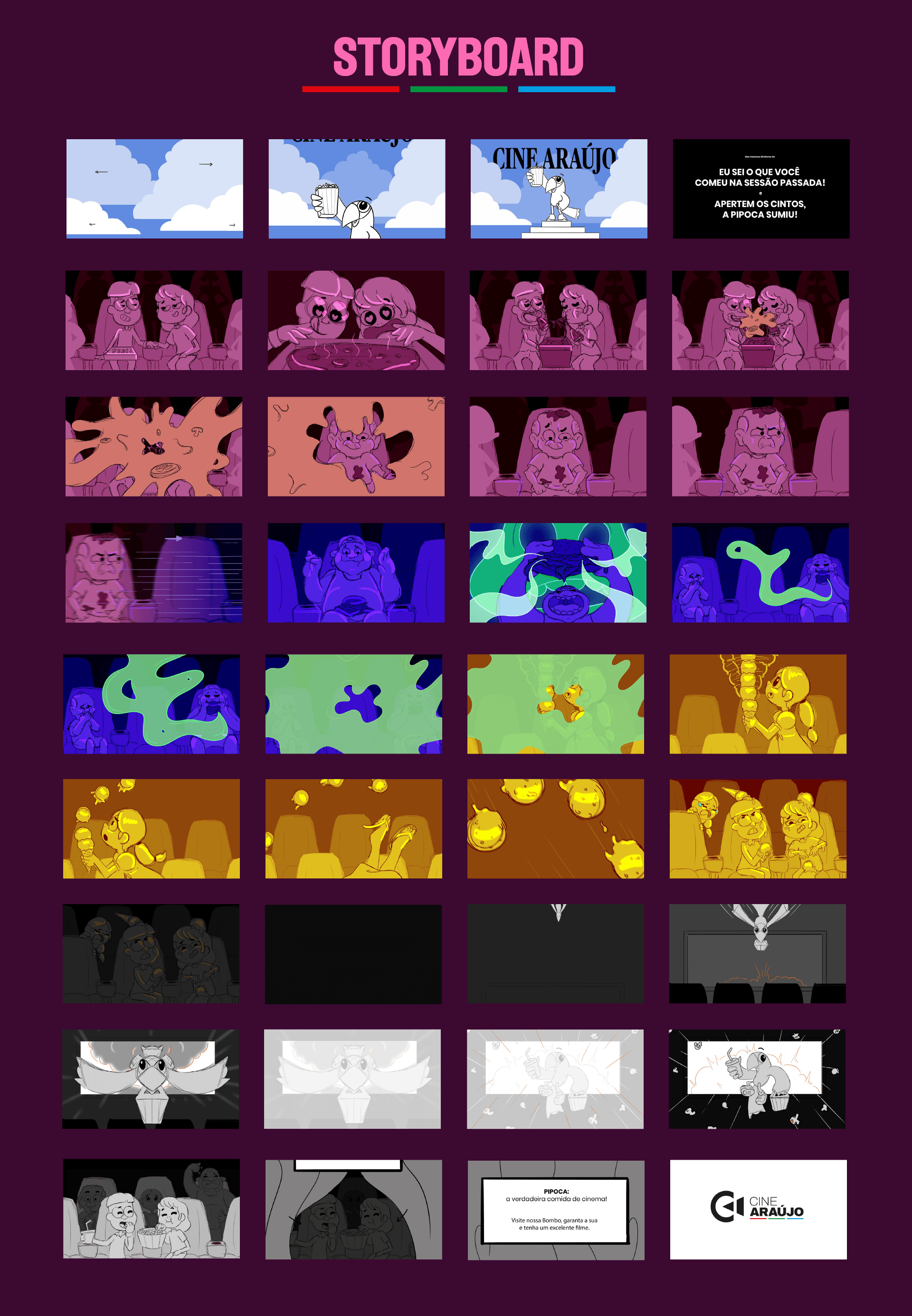 Cine Araújo - Alimentos, storyboard